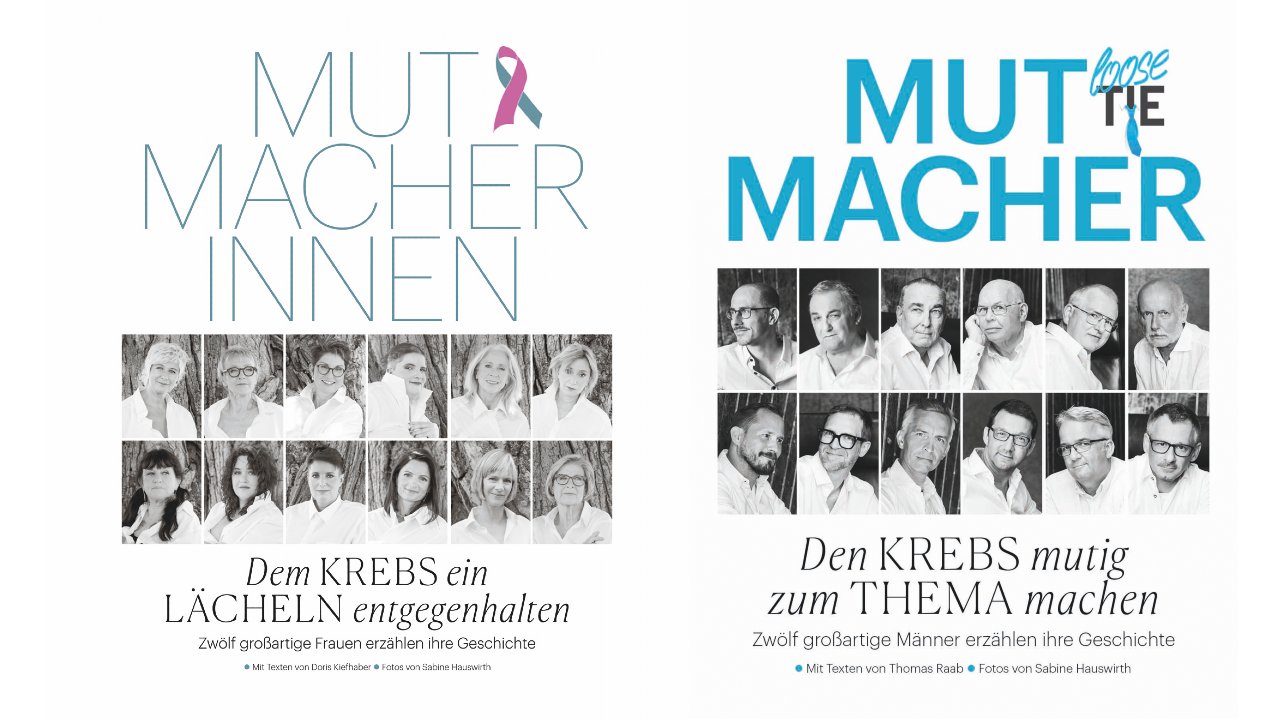 Die Österreichische Krebshilfe initiierte zwei Bücher mit Schicksalen von zwölf Frauen und zwölf Männern.